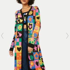 100% Cotton HAPPY IN MY MIND KNIT CARDIGAN Dolls Kill x Delia’s